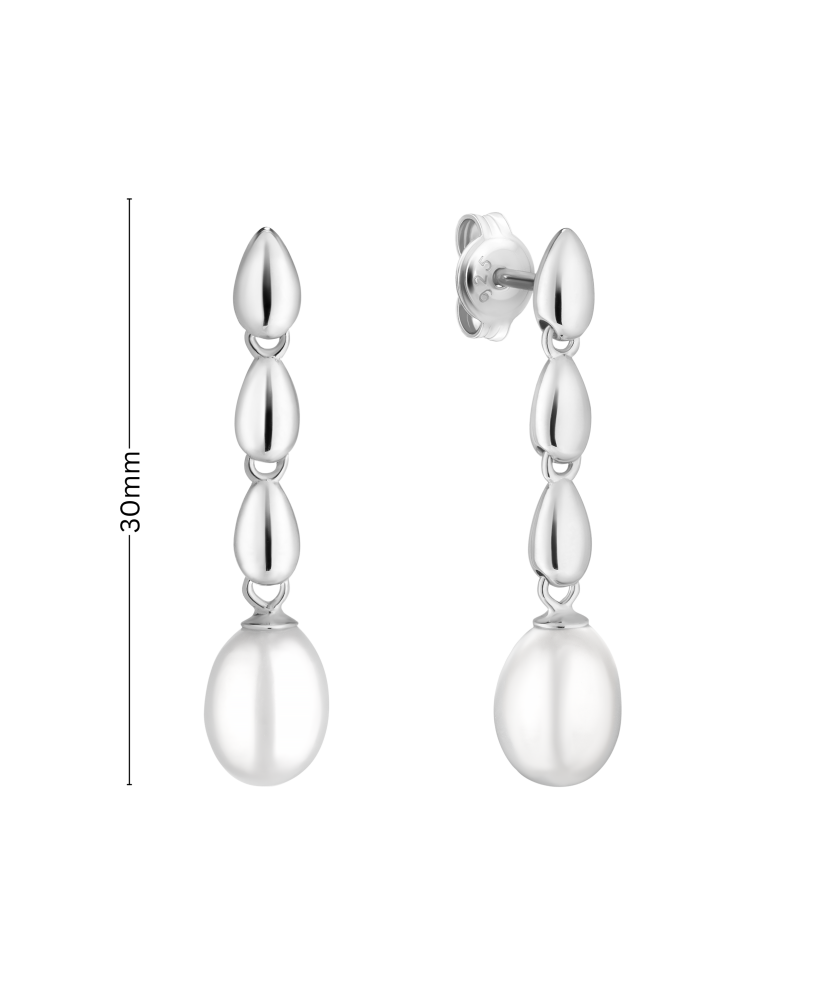 Серьги из серебра с жемчугом