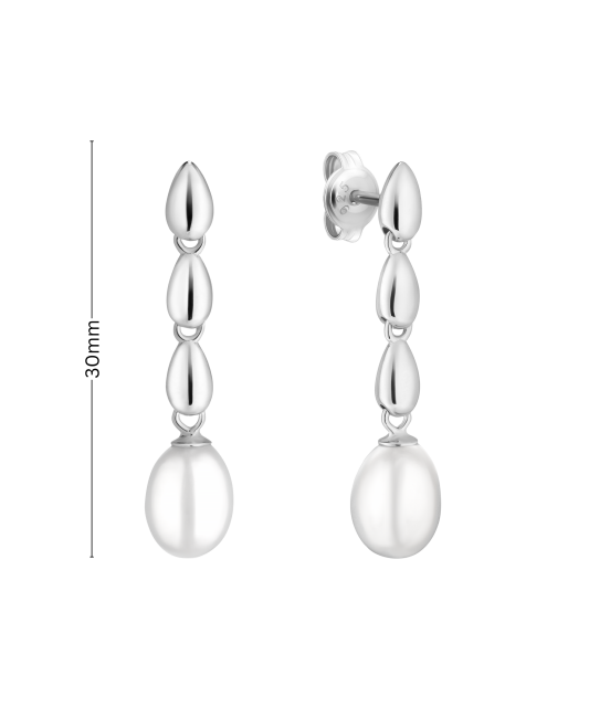 Серьги из серебра с жемчугом