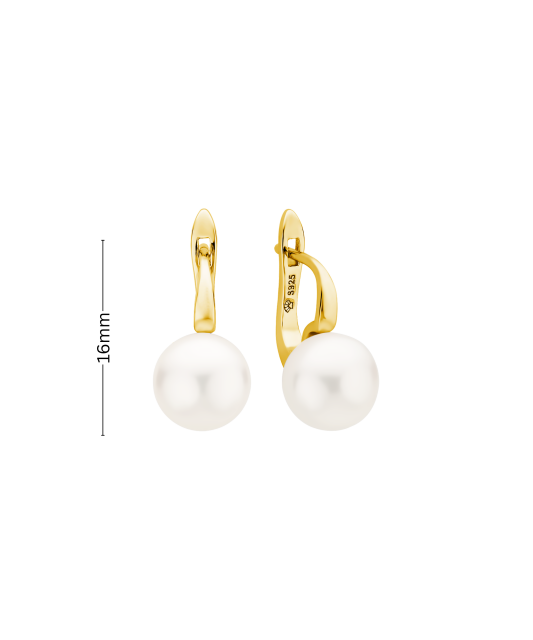 Gold-plated silver earrings with pearls