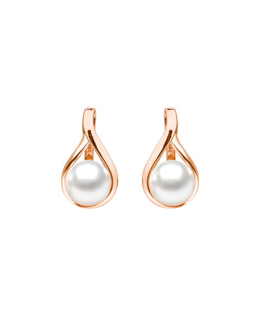 Gilded sterling silver earrings with pearls