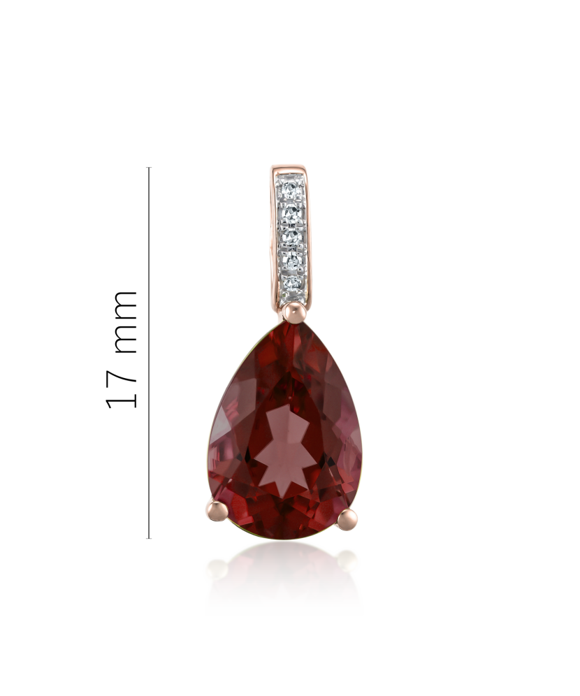 Gold pendant with garnet and diamonds