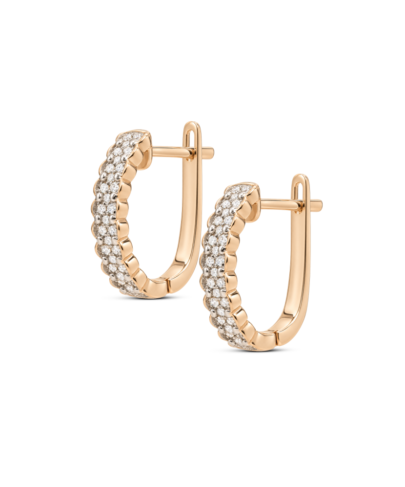 Gold earrings with diamonds