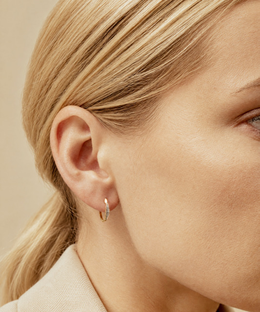 Yellow Gold earrings with diamonds