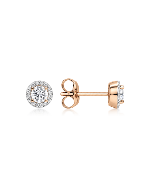 Gilded sterling silver earrings with diamonds