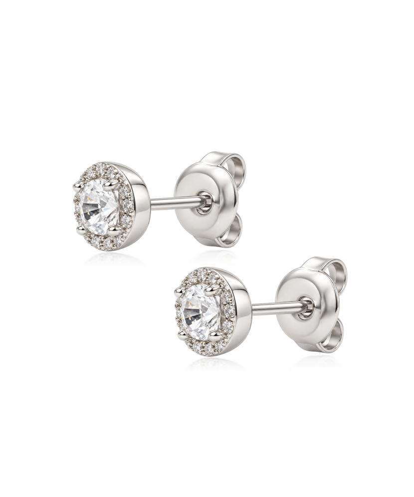 Sterling silver earrings with diamonds