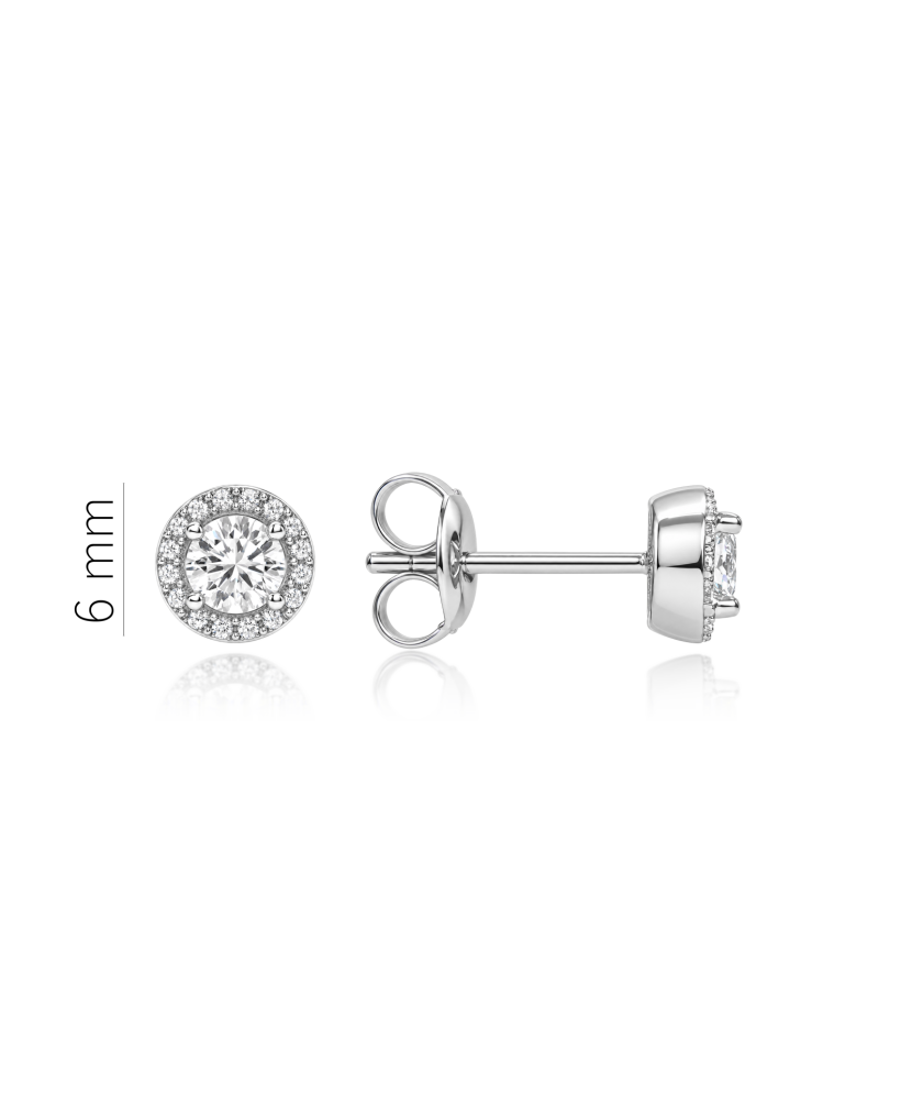 Sterling silver earrings with diamonds