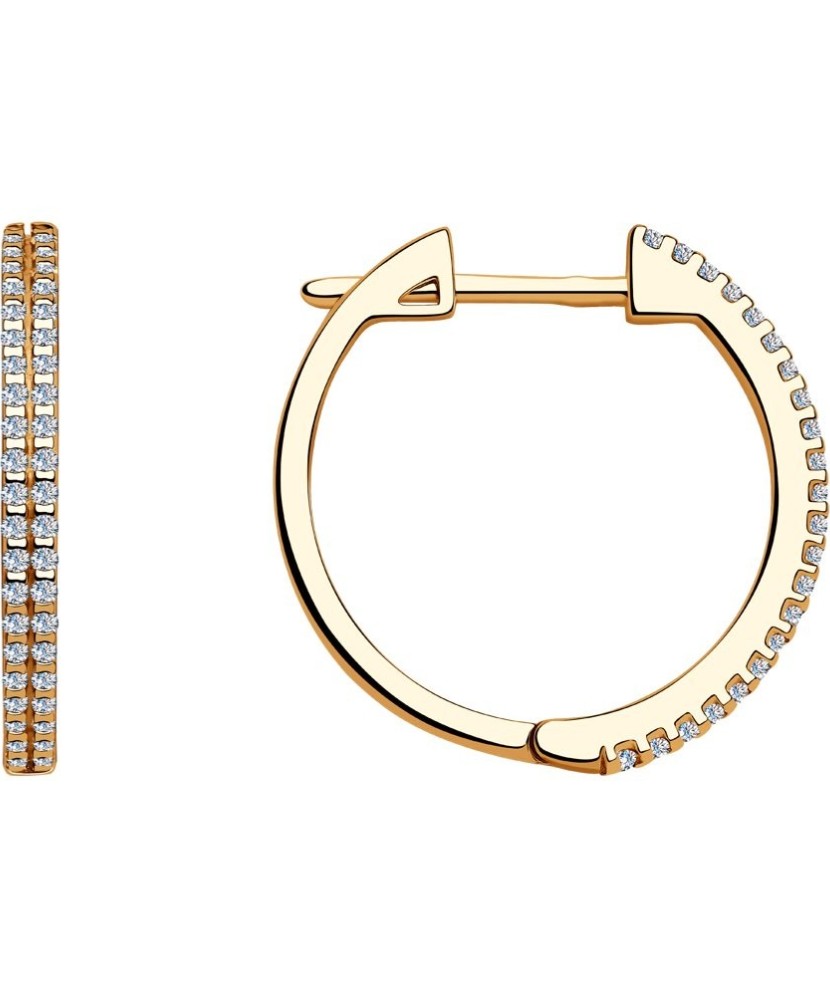 Позолоченные серьги из серебра с цирконами