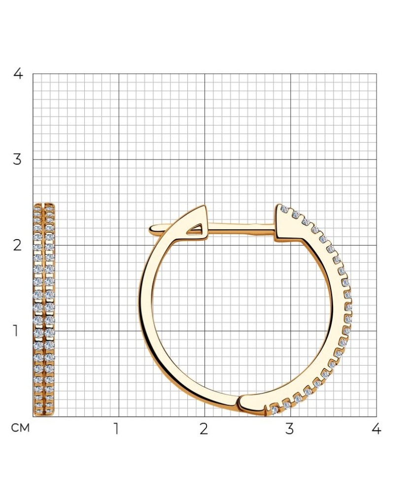 Позолоченные серьги из серебра с цирконами