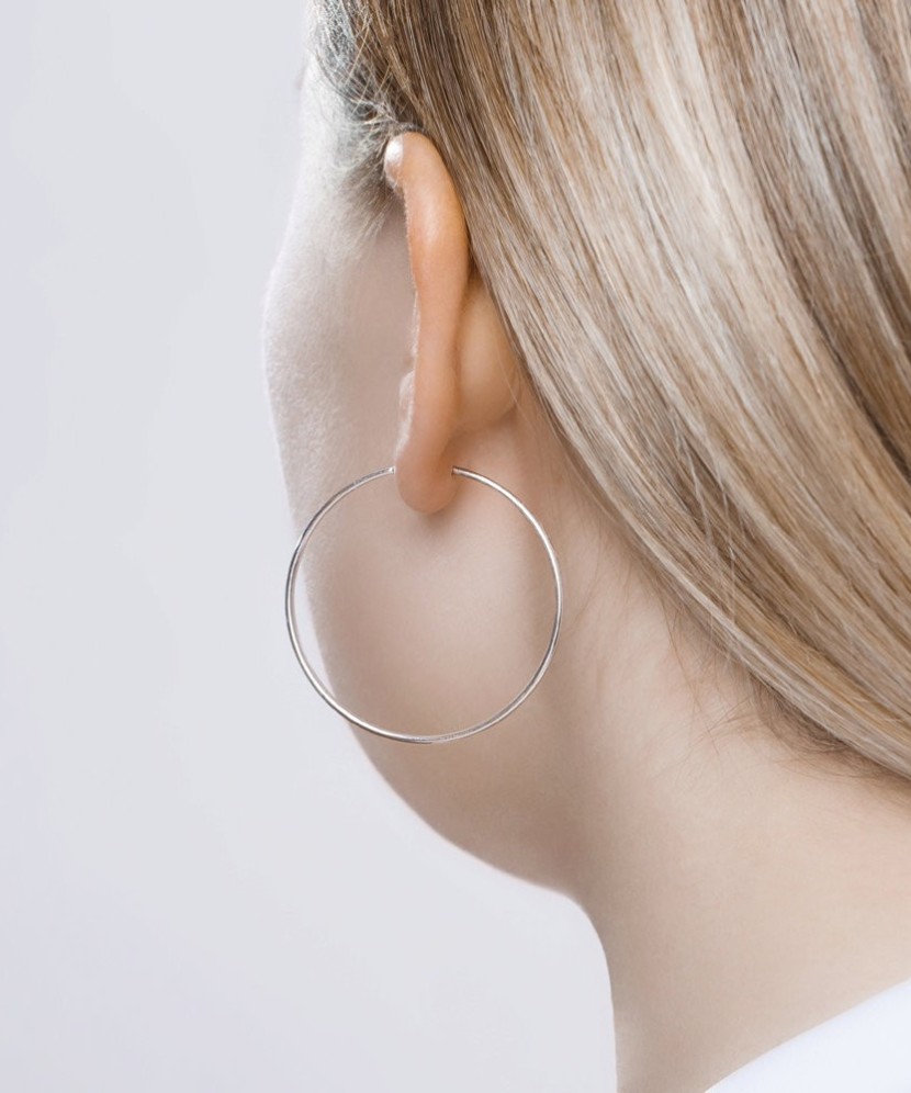 Sterling silver hoop earrings  40mm