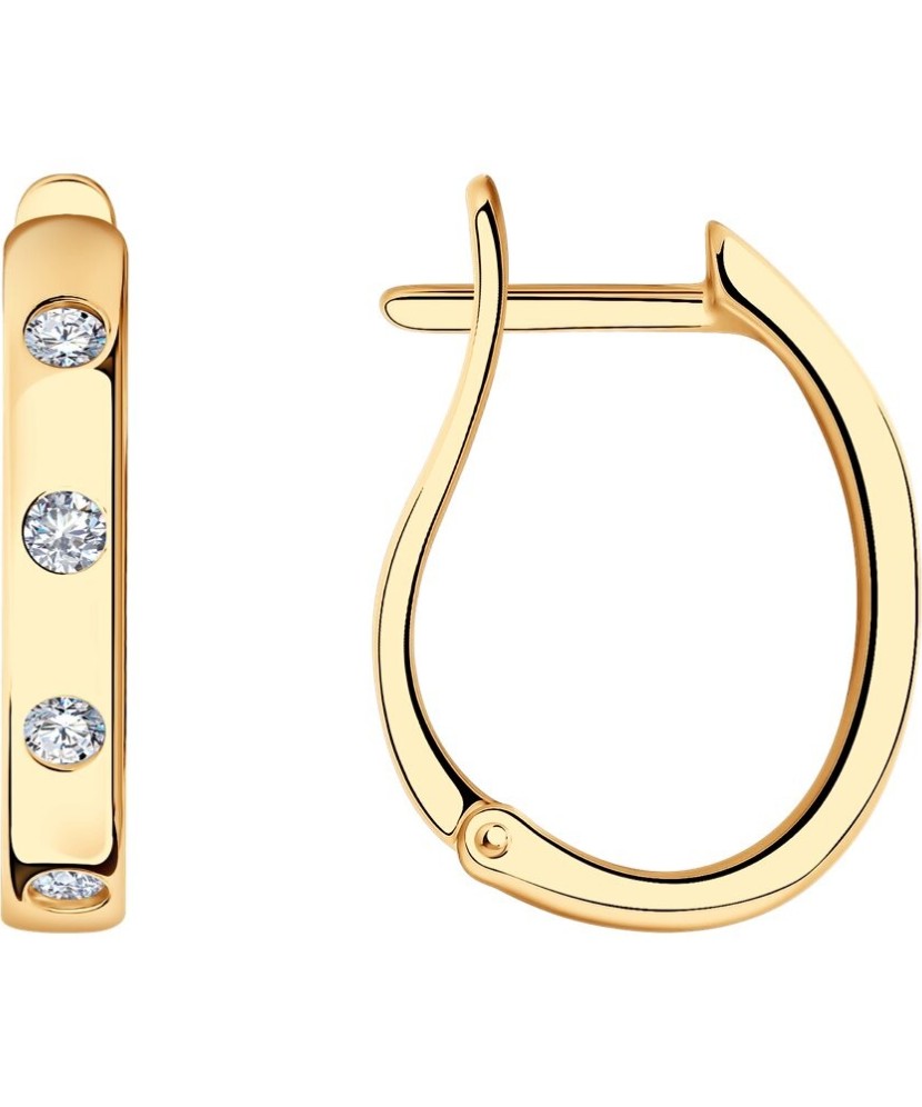 Paauksuoti sidabriniai auskarai su cirkoniais  - Goldinga