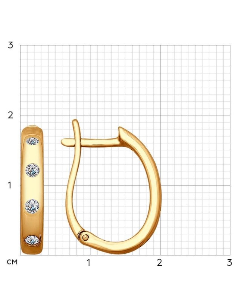 Paauksuoti sidabriniai auskarai su cirkoniais  - Goldinga