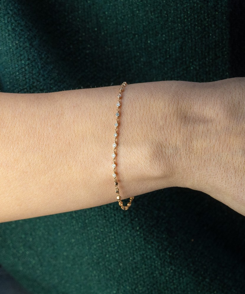 Auksinė apyrankė su cirkoniais - Auksinės apyrankės - Goldinga Auksinė apyrankė su cirkoniais - Auksinės apyrankės - Goldinga