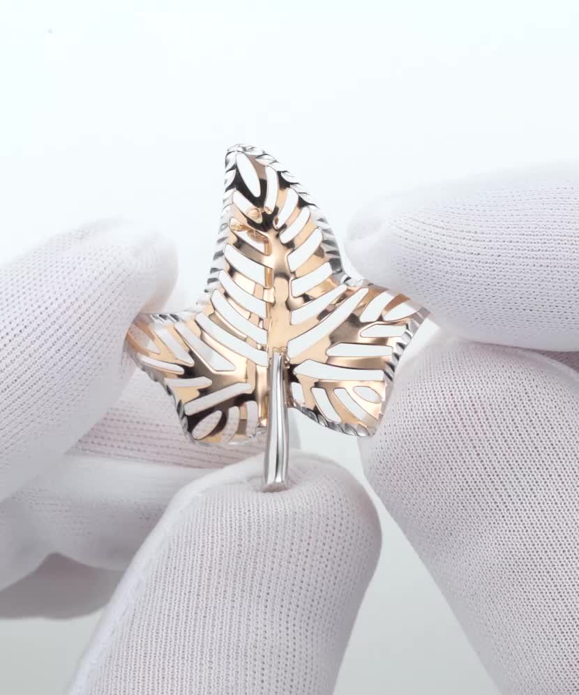 Золотая брошь "Листик" Золотая брошь "Листик"