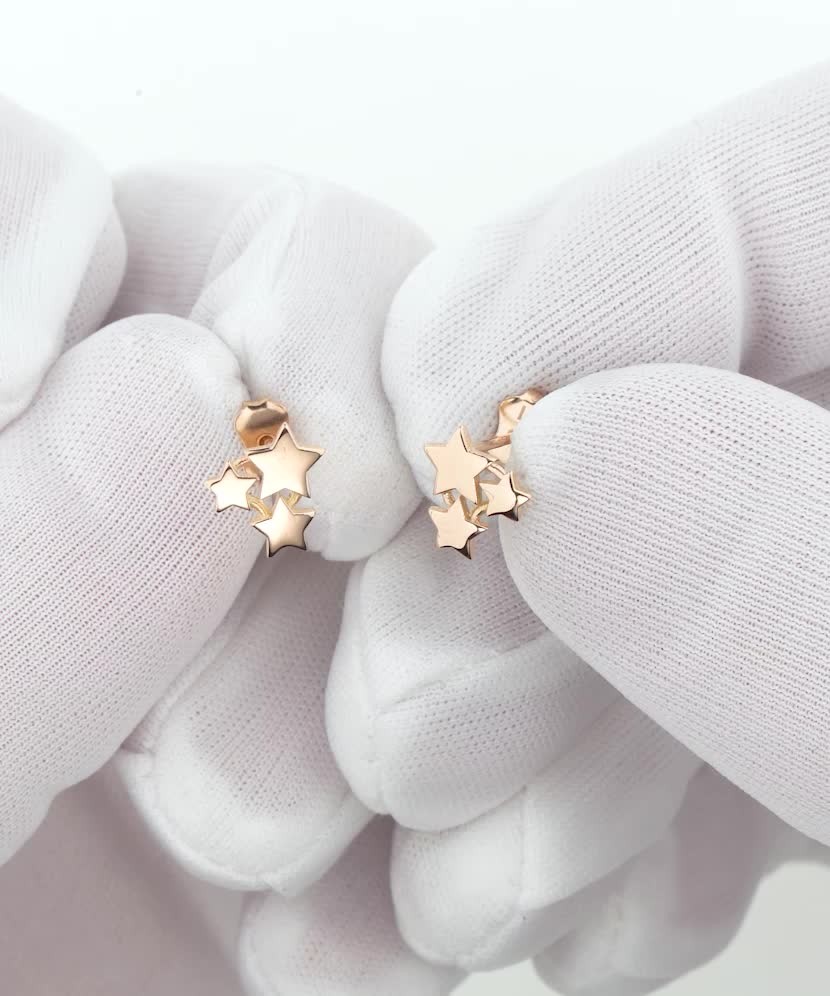Золотые серьги "Звёздочки"