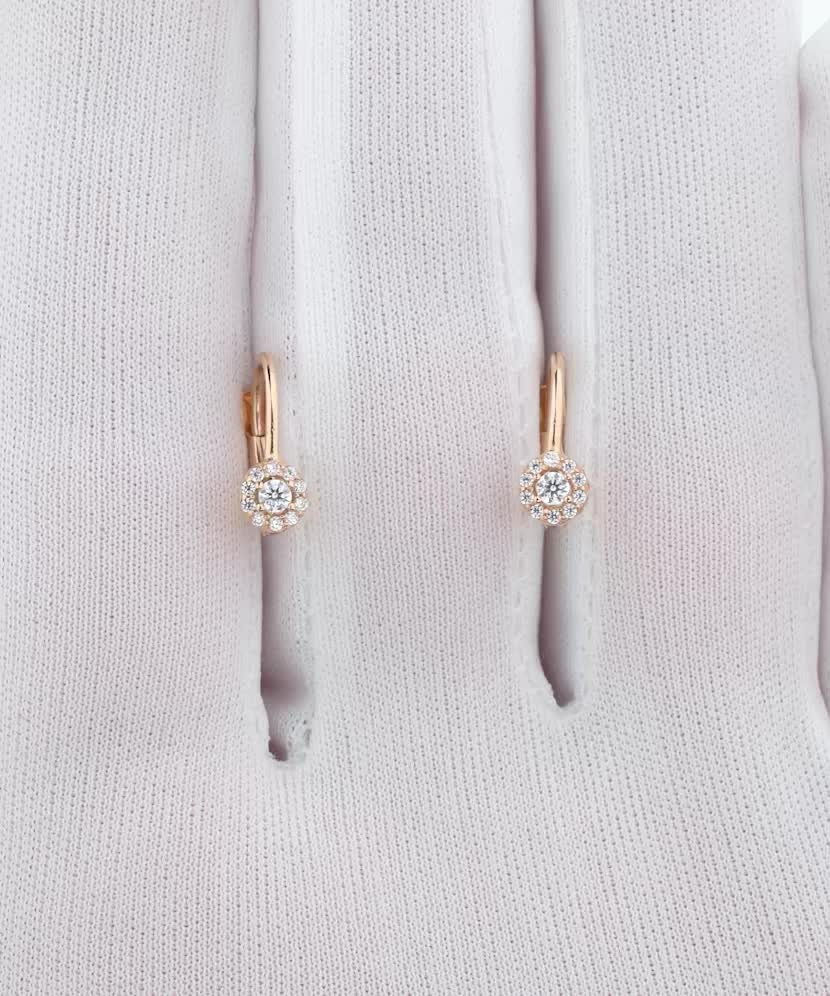 Золотые серьги с цирконами Золотые серьги с цирконами