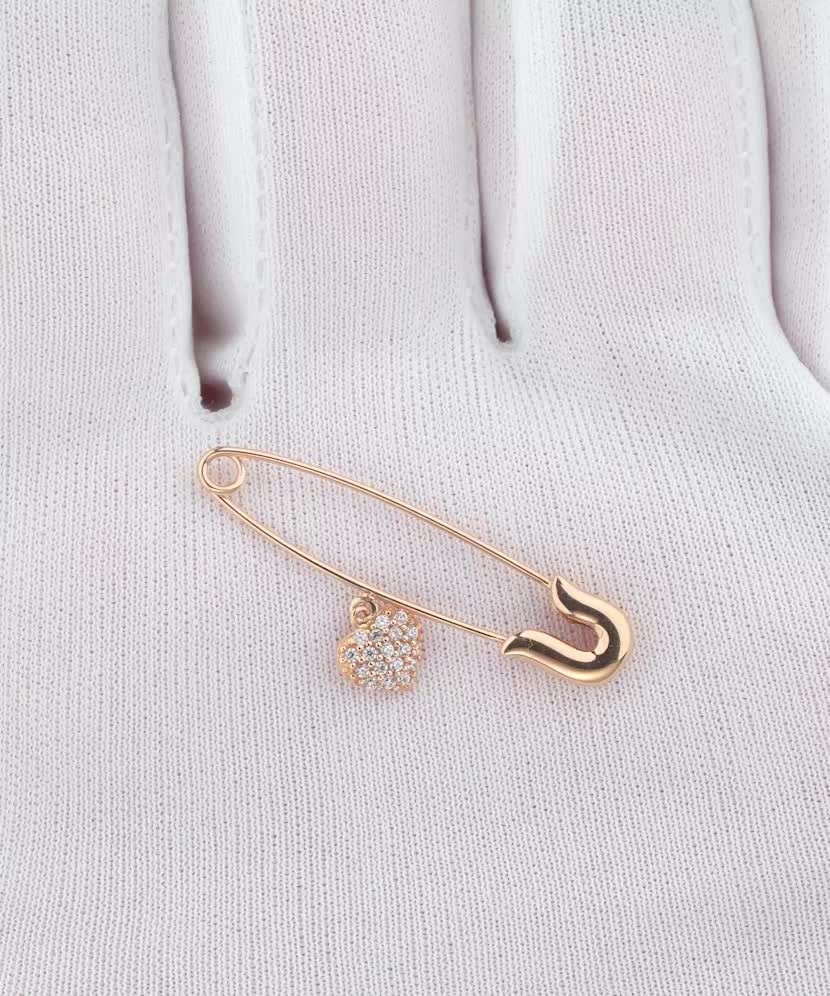 Золотая брошь с цирконами Золотая брошь с цирконами