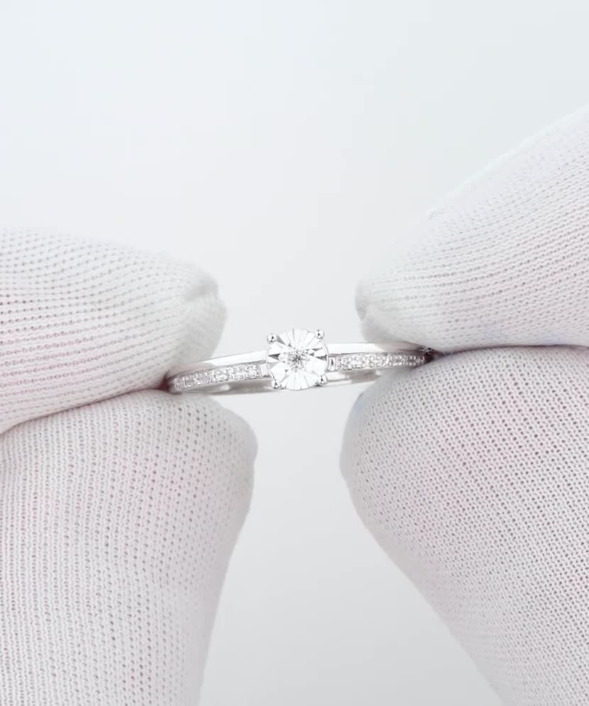 White gold ring with diamonds