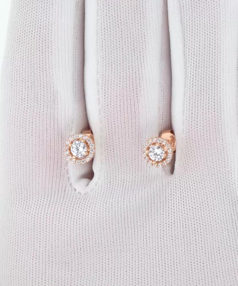 Gold earrings with zircons Gold earrings with zircons