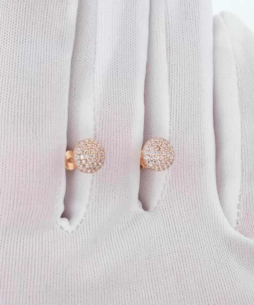 Золотые серьги с цирконами