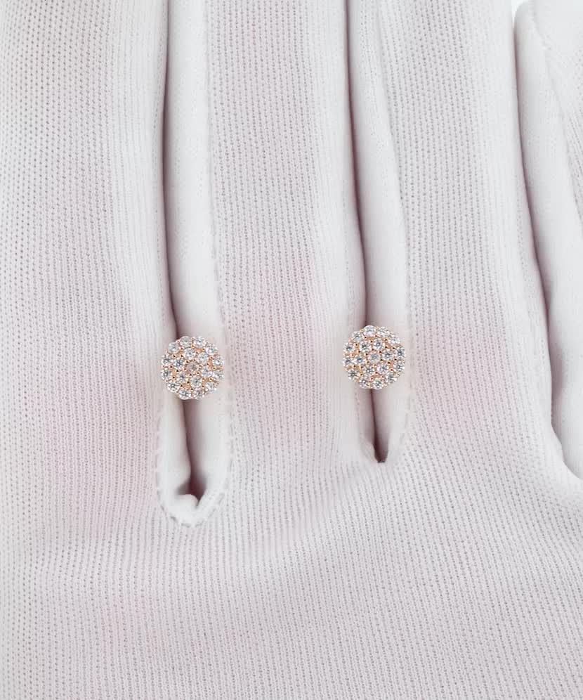 Золотые серьги с цирконами