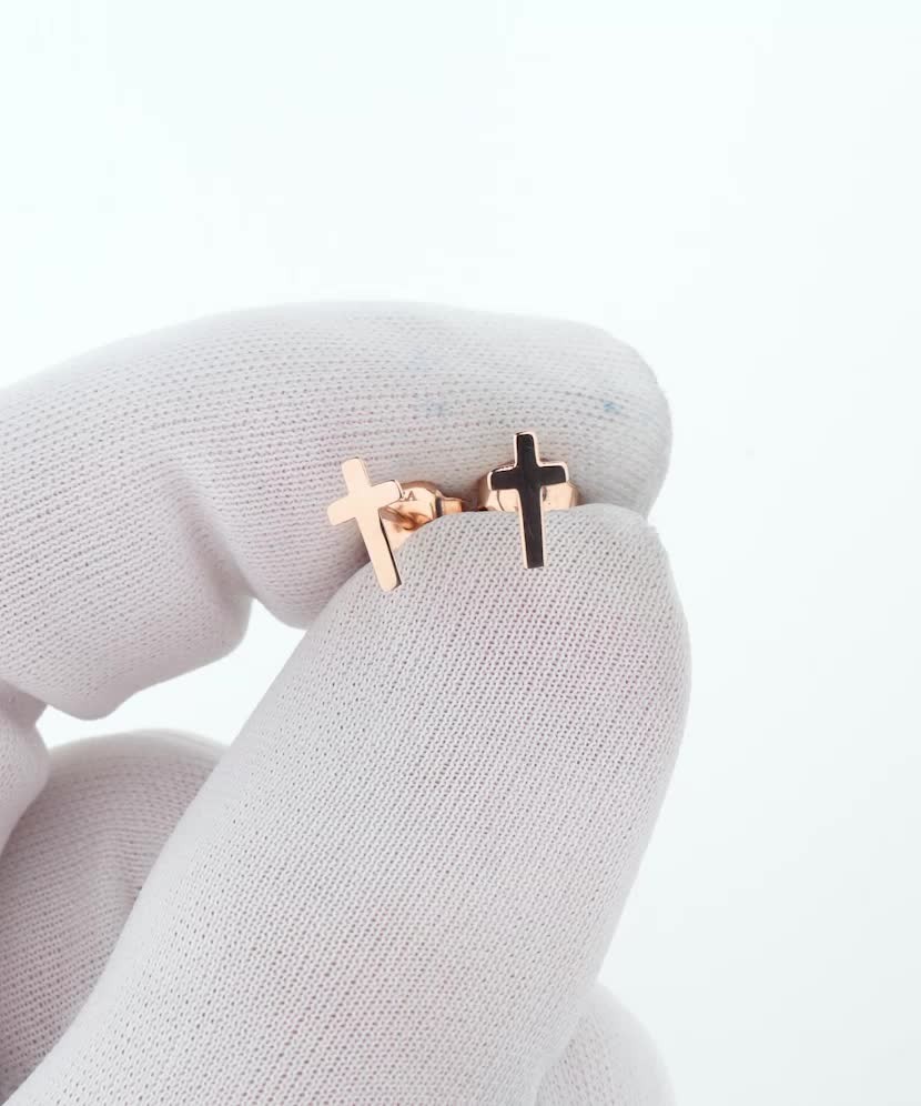 Gold earrings "crosses"