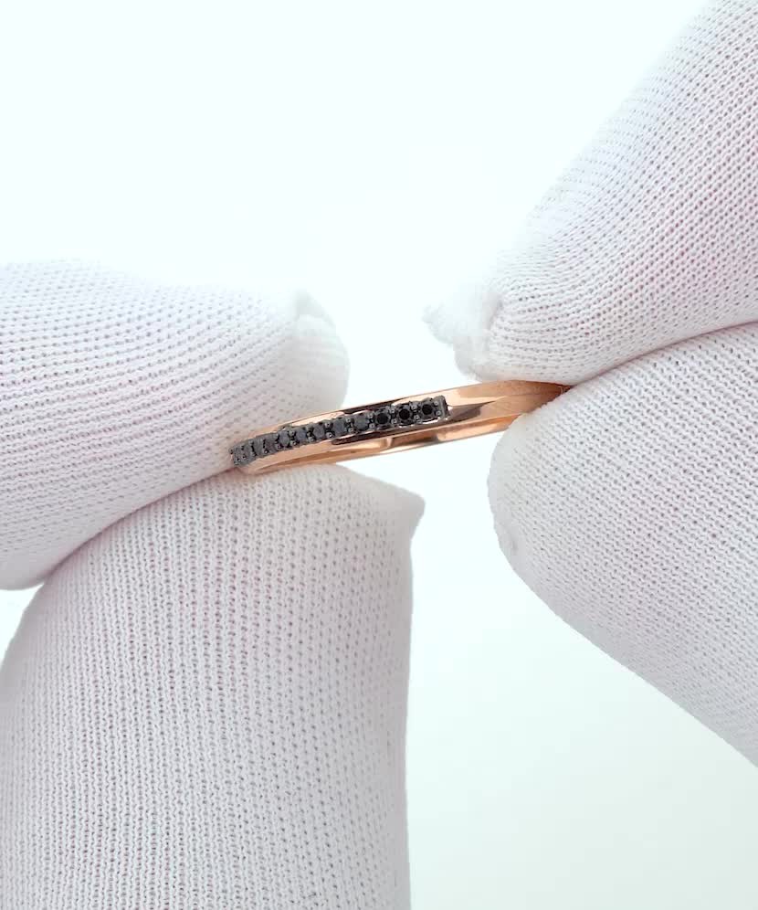 Gold ring with black diamonds Gold ring with black diamonds