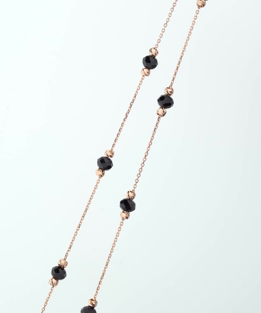 Золотая цепочка с ониксами Золотая цепочка с ониксами