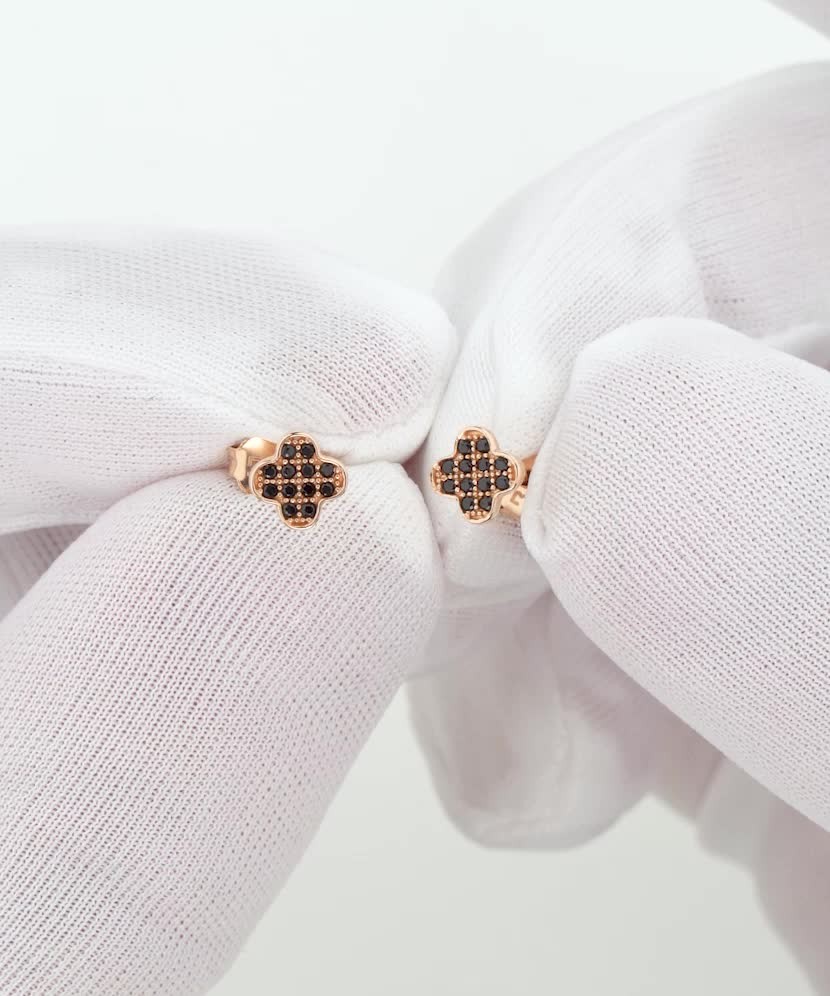 Золотые серьги с цирконами