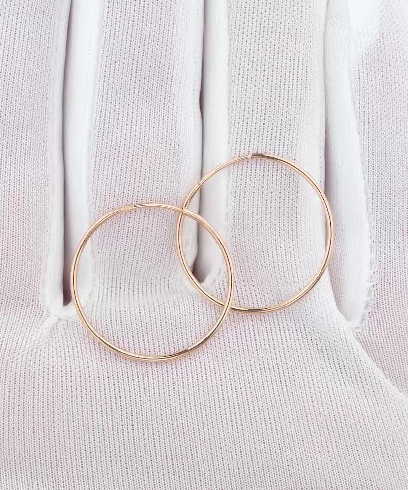 Gold hoop earrings 24mm