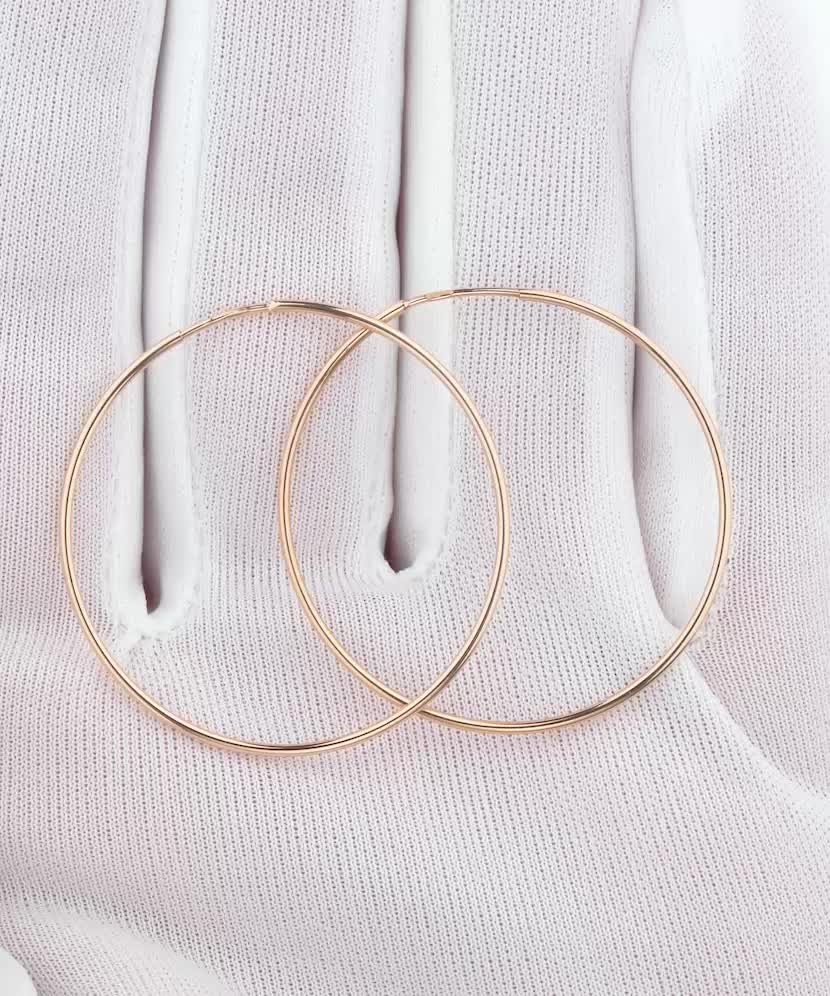 Gold hoop earrings 35mm