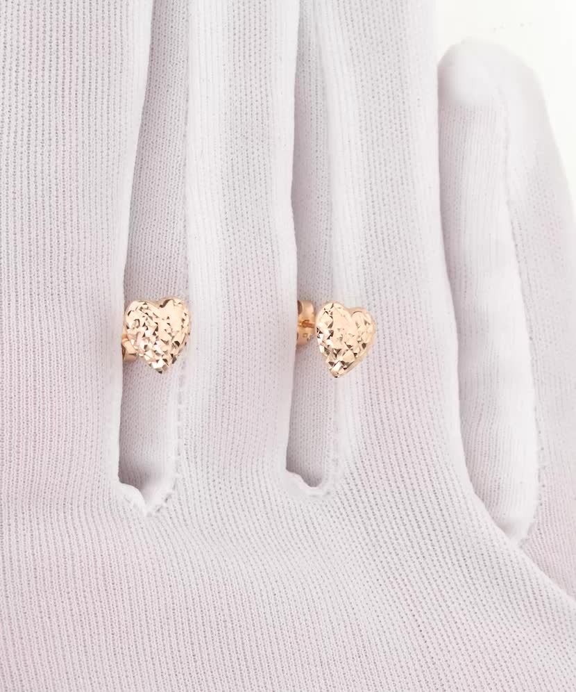Gold earrings "heart"