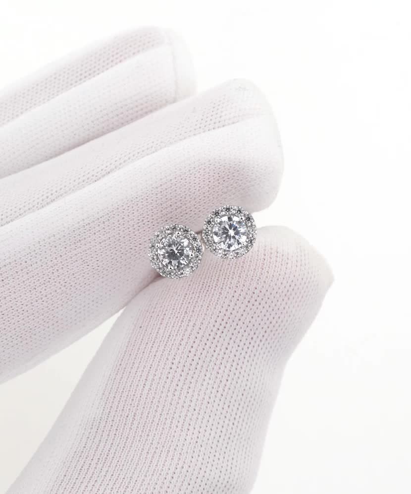 White gold earrings with zircons White gold earrings with zircons