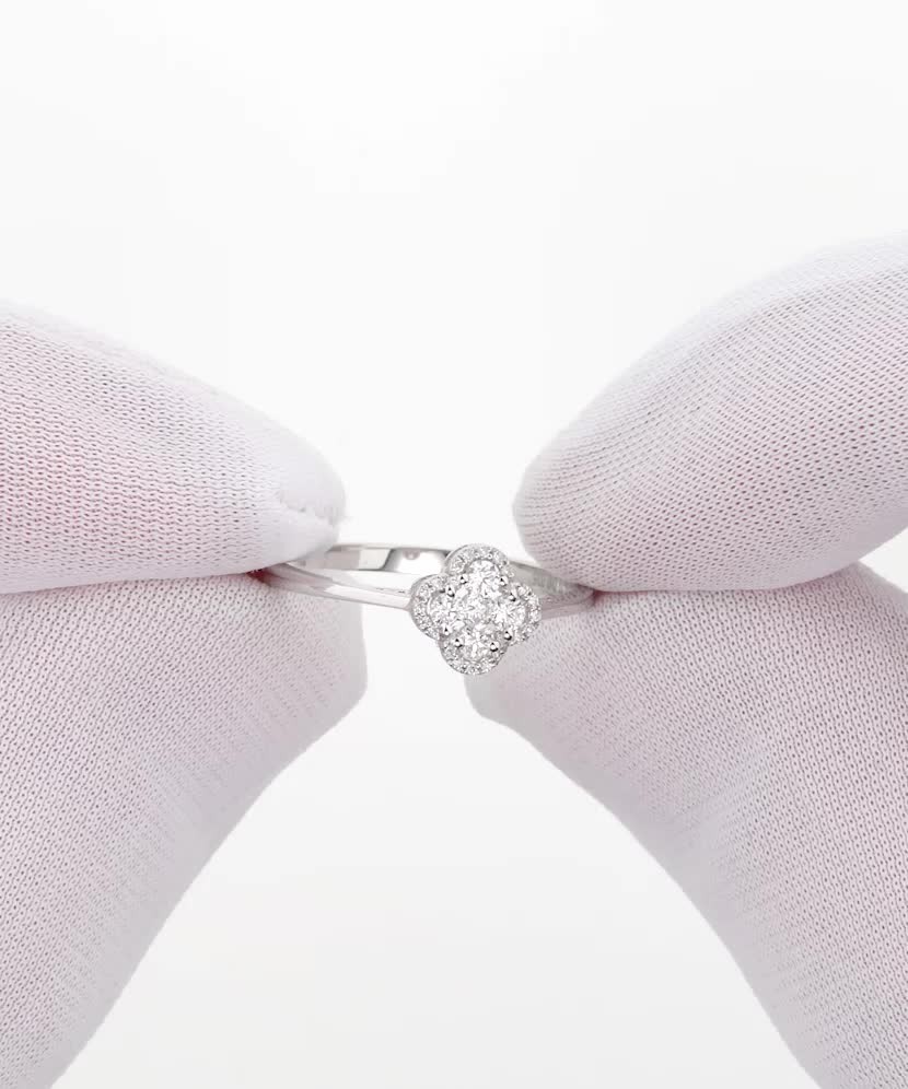 White gold ring with diamonds