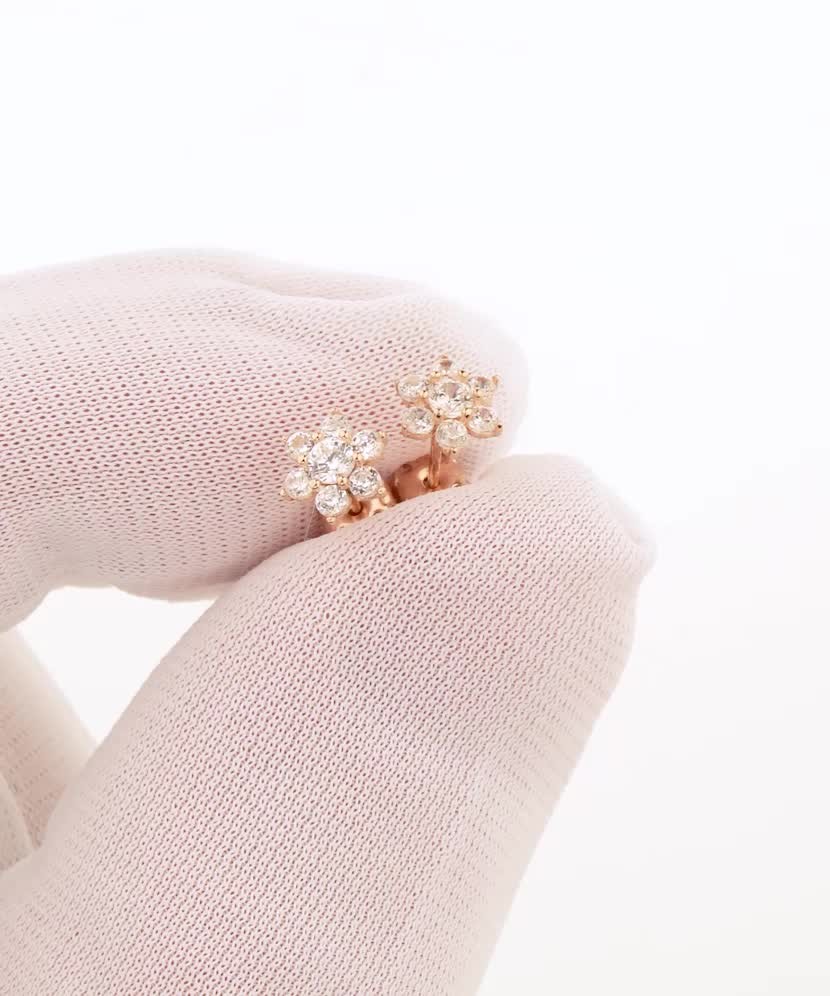 Золотые серьги с цирконами