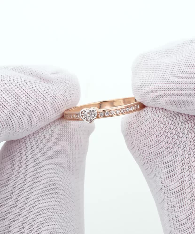 Золотое кольцо с цирконами