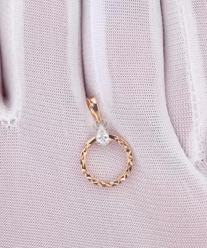 Золотой подвеска с цирконом