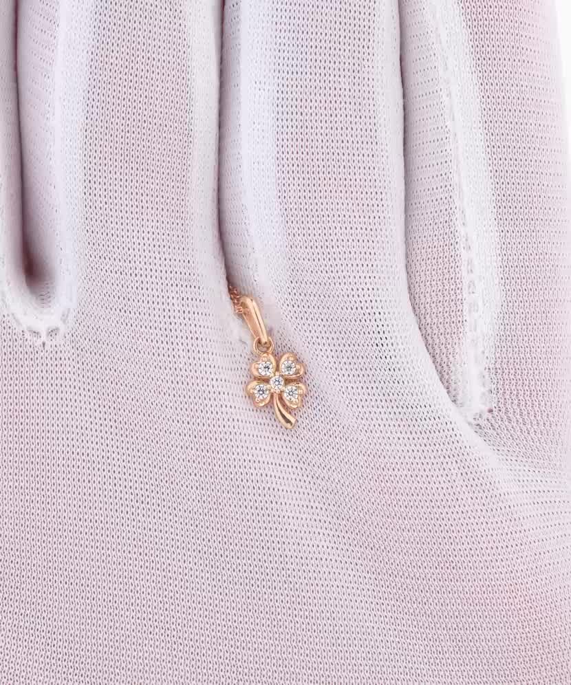 Золотой подвеска с цирконами