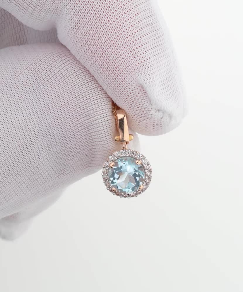 Золотой подвеска с цирконами