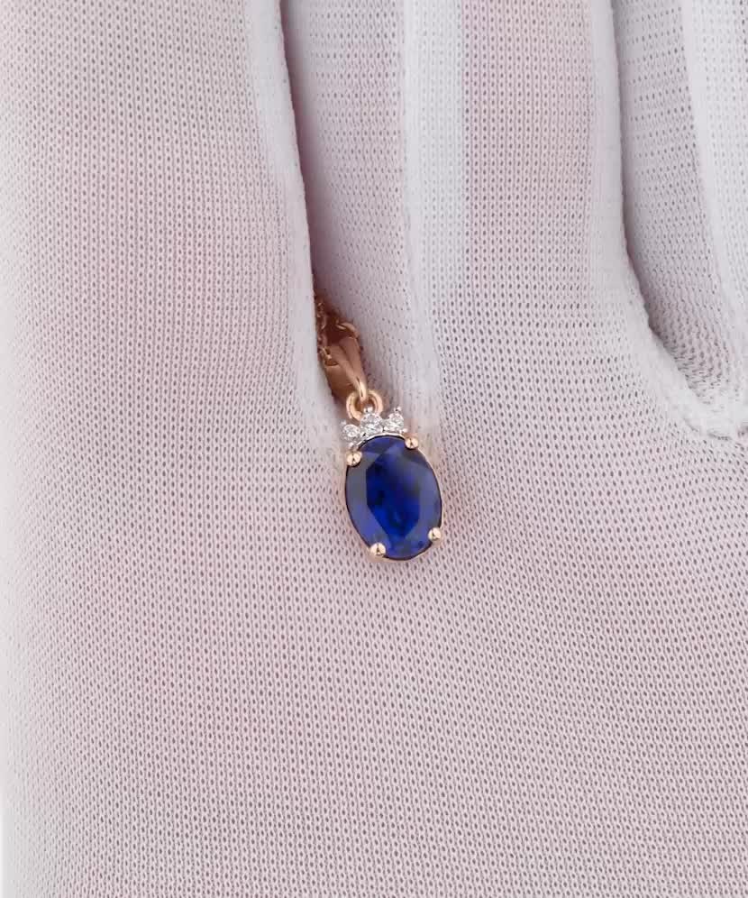 Золотой подвеска с цирконами