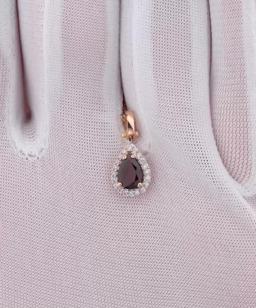 Золотой подвеска с цирконами