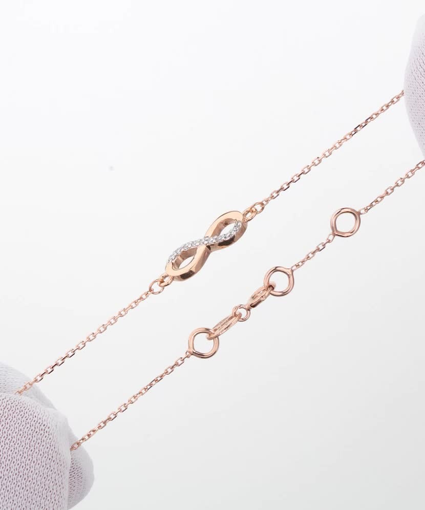 Gold bracelet with diamonds "Infinity"