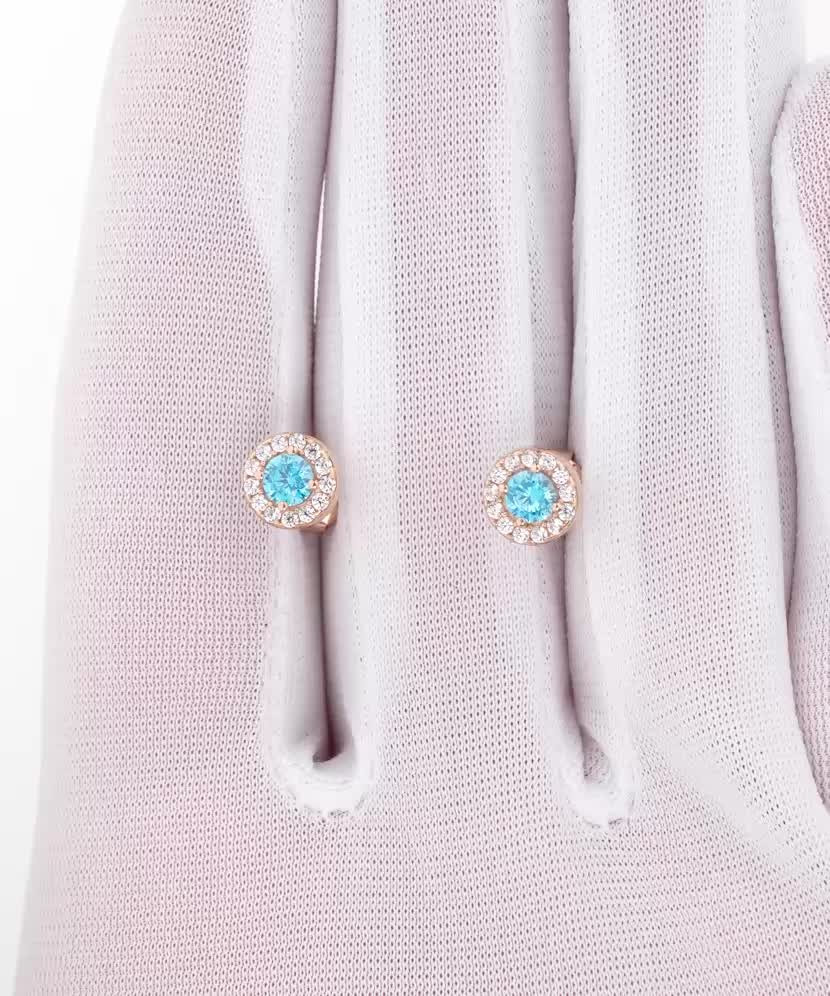 Золотые серьги с цирконами