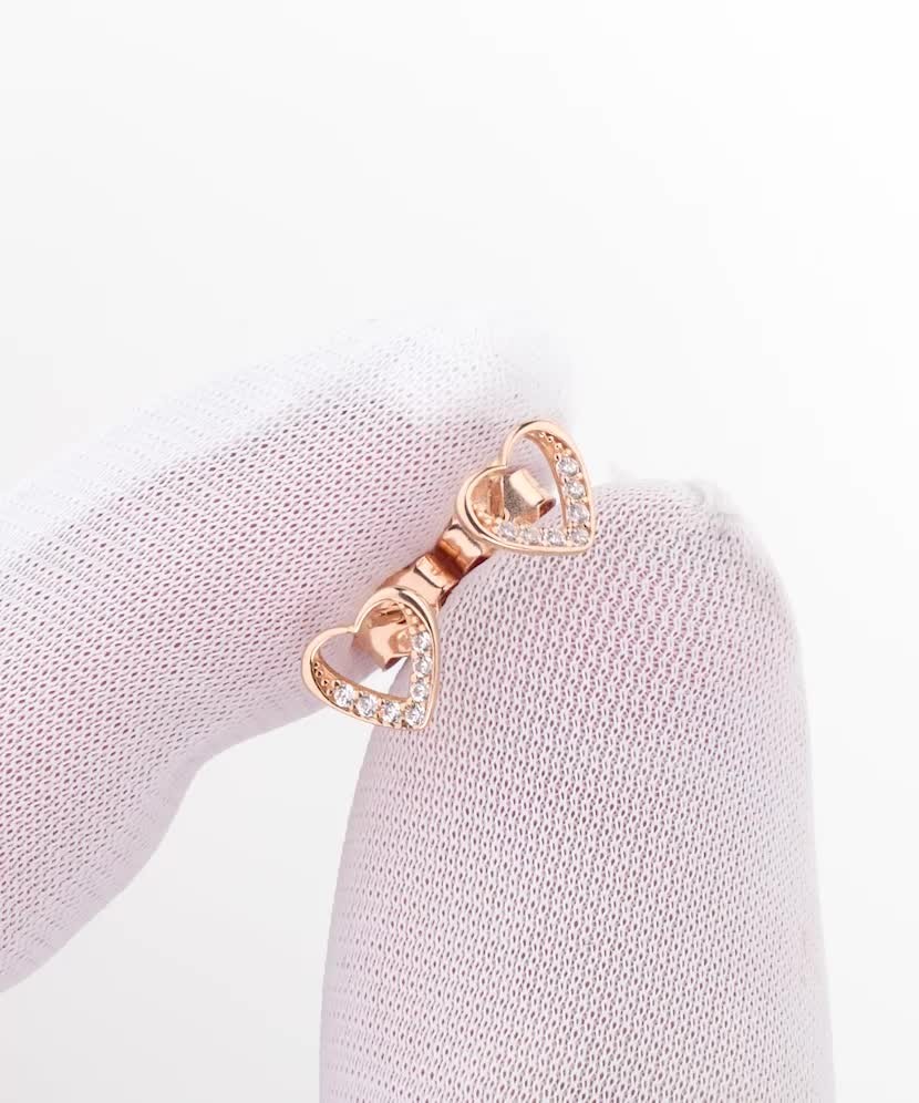 Золотые серьги с цирконами