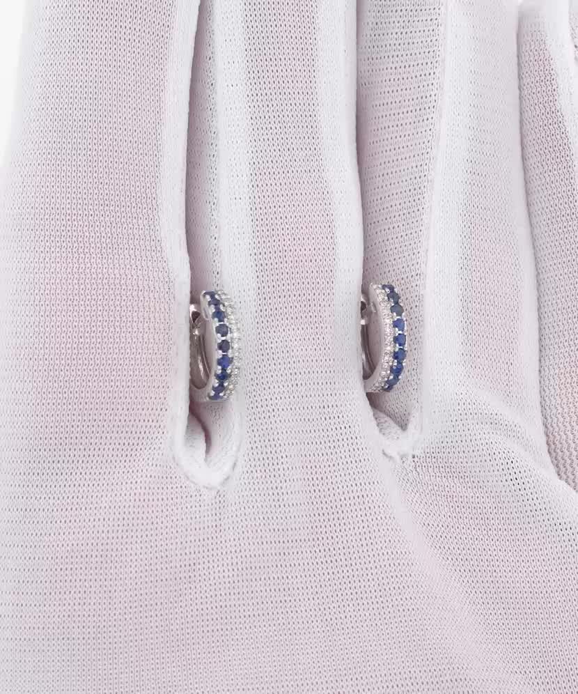 Серьги из белого золота с сапфирами и бриллиантами