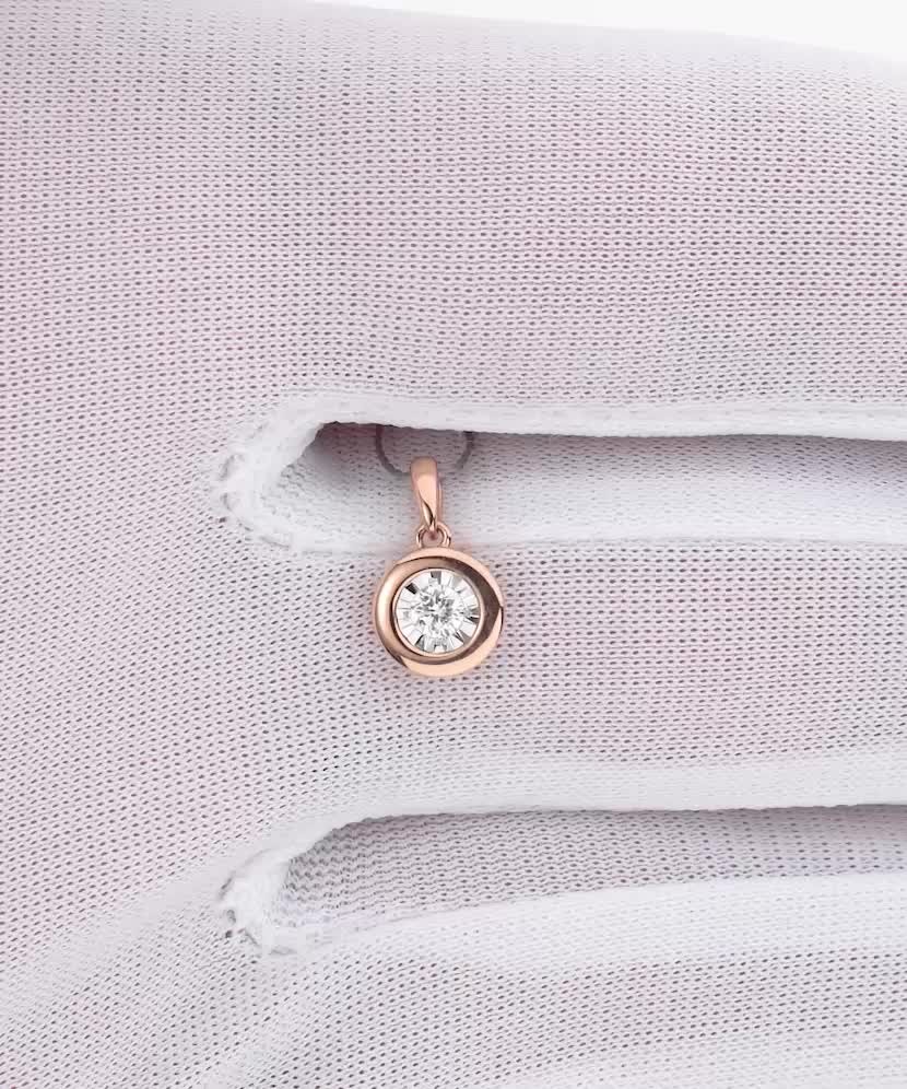 Золотой подвеска с алмазом