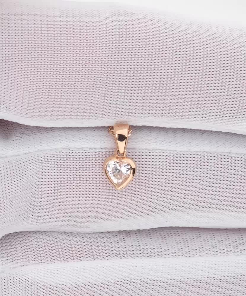 Золотой подвеска с цирконом "Сердечко"