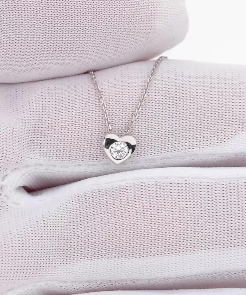 Золотая цепочка с циркониевым подвесом в виде сердечка