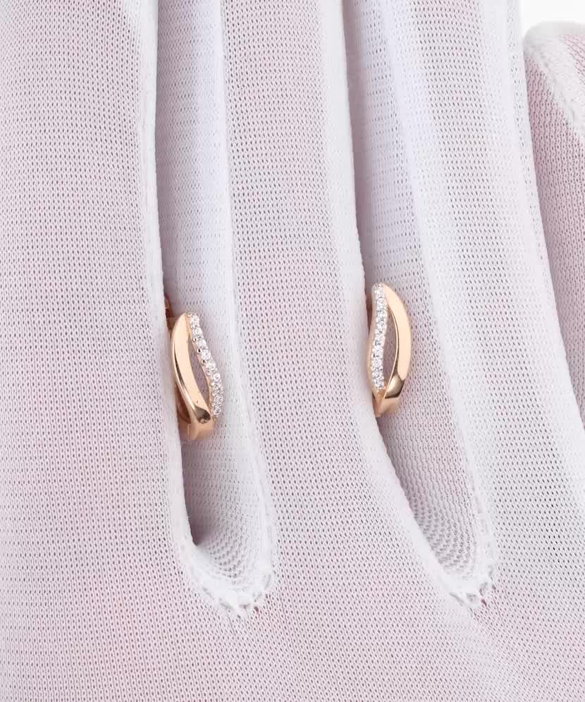 Золотые серьги с цирконами