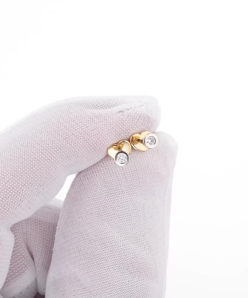 Серьги из желтого золота с бриллиантами