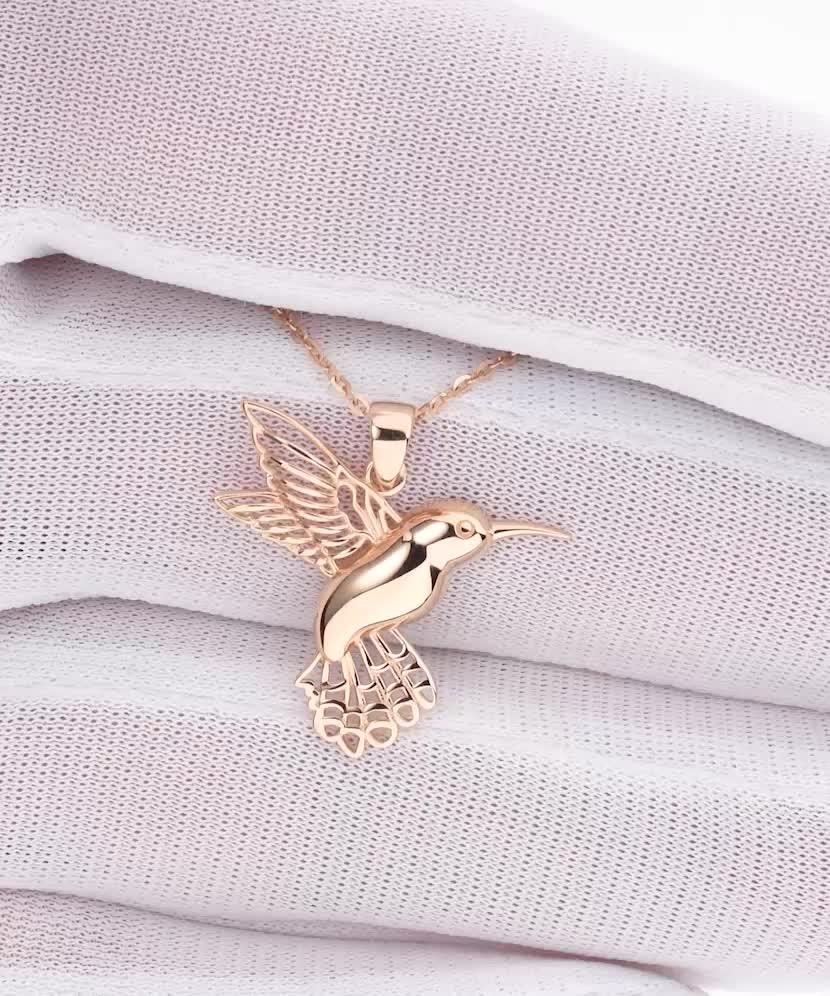 Золотая подвеска "Колибри"